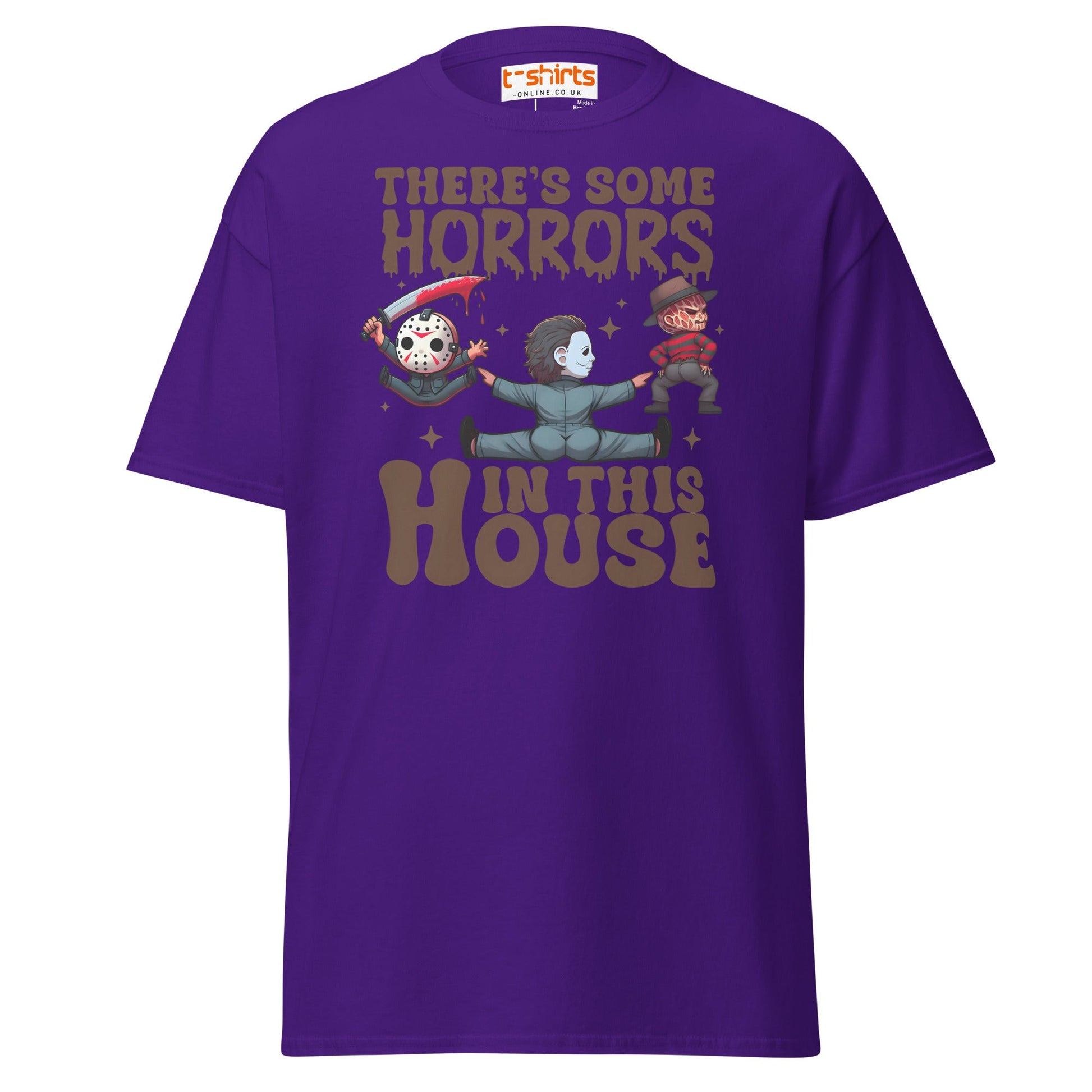 There’s Some Horrors T-Shirt | Funny Halloween Tee - Purple - T-Shirts Online