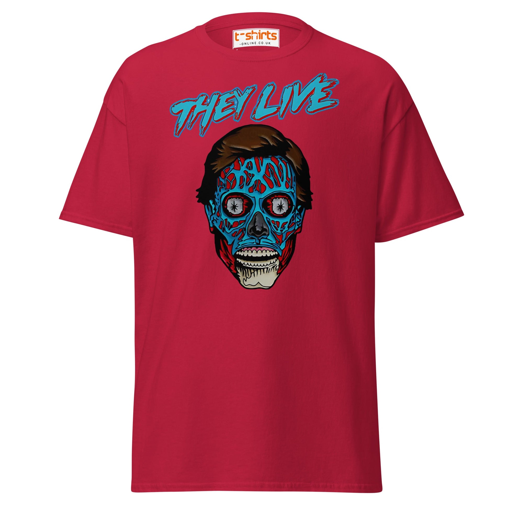 They Live Alien T-Shirt | Retro Sci - Fi Horror Tee - Cardinal - T-Shirts Online