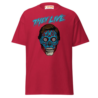 They Live Alien T-Shirt | Retro Sci - Fi Horror Tee - Cardinal - T-Shirts Online