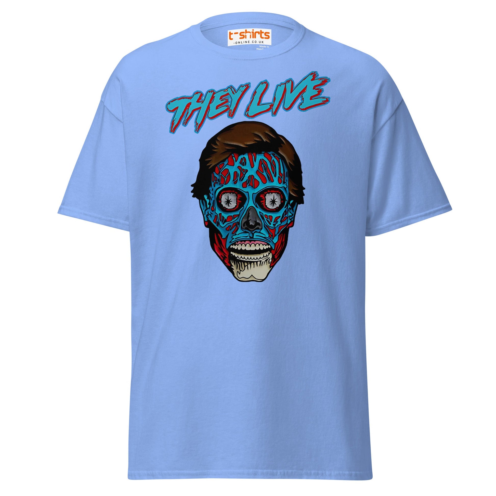 They Live Alien T-Shirt | Retro Sci - Fi Horror Tee - Carolina Blue - T-Shirts Online