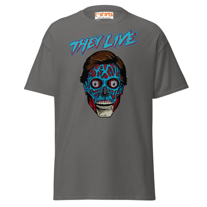 They Live Alien T-Shirt | Retro Sci - Fi Horror Tee - Charcoal - T-Shirts Online