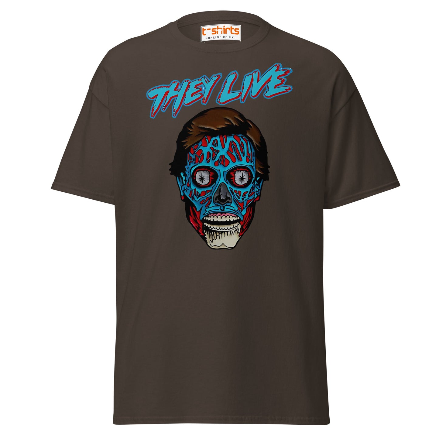 They Live Alien T-Shirt | Retro Sci - Fi Horror Tee - Dark Chocolate - T-Shirts Online