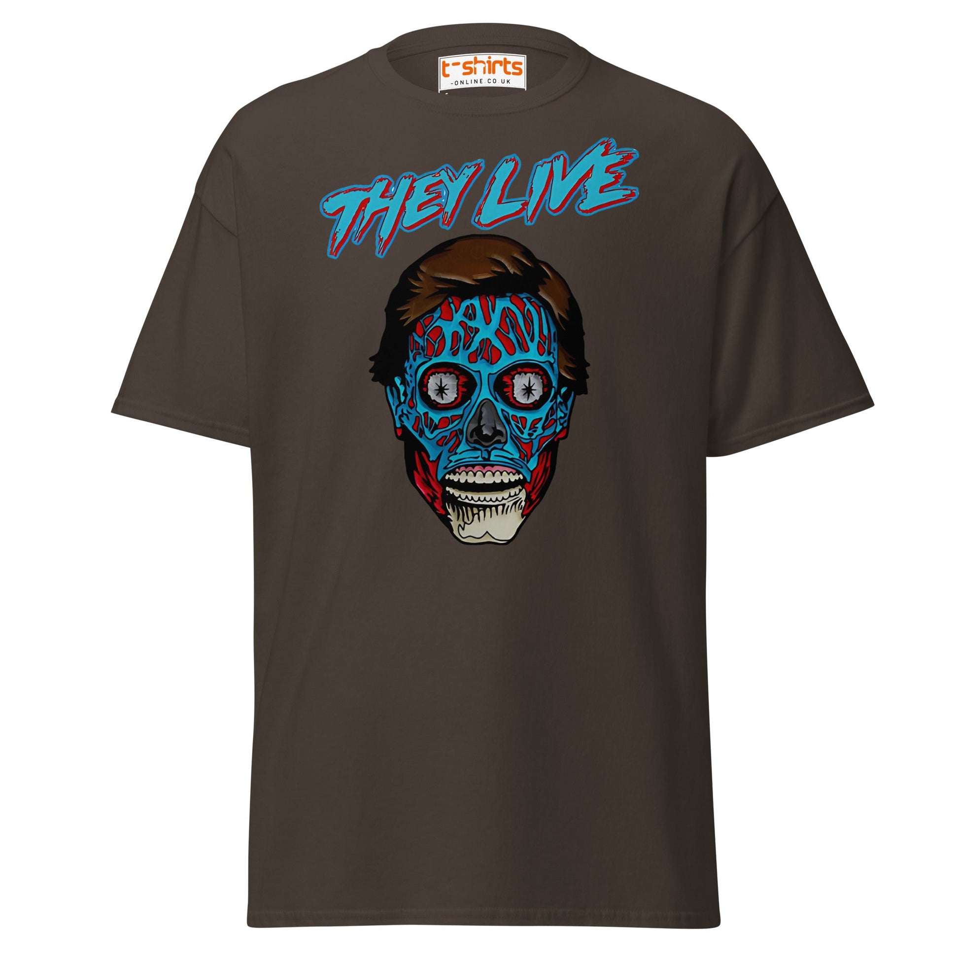 They Live Alien T-Shirt | Retro Sci - Fi Horror Tee - Dark Chocolate - T-Shirts Online