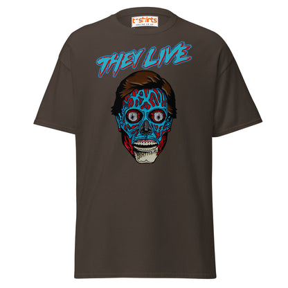 They Live Alien T-Shirt | Retro Sci - Fi Horror Tee - Dark Chocolate - T-Shirts Online