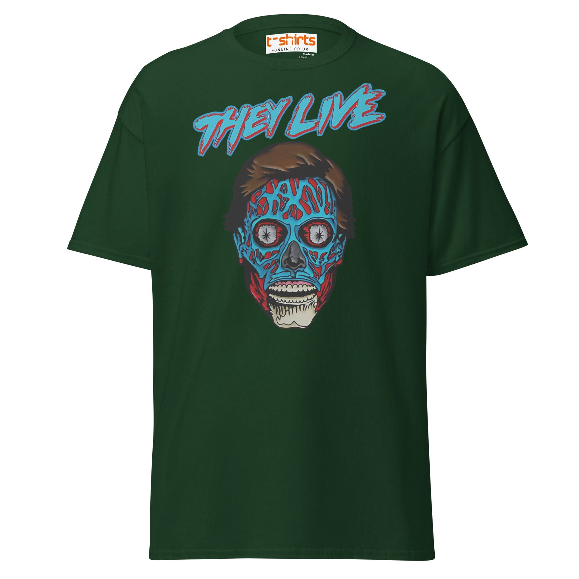 They Live Alien T-Shirt | Retro Sci - Fi Horror Tee - Forest Green - T-Shirts Online
