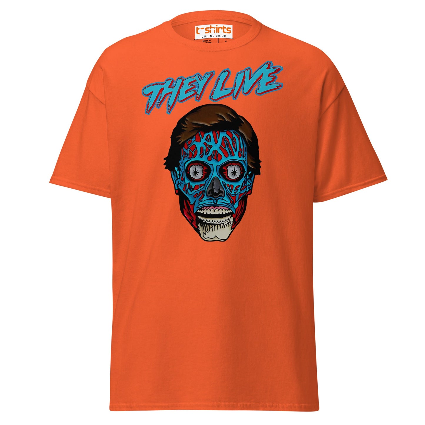 They Live Alien T-Shirt | Retro Sci - Fi Horror Tee - Orange - T-Shirts Online