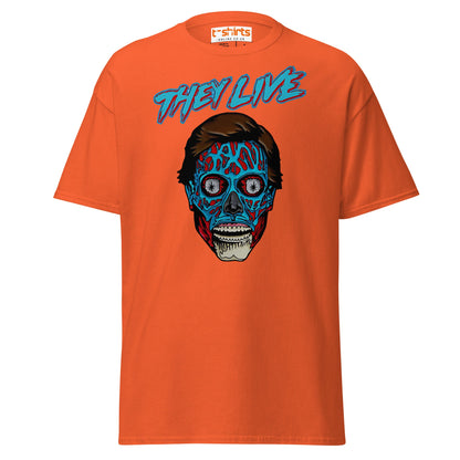 They Live Alien T-Shirt | Retro Sci - Fi Horror Tee - Orange - T-Shirts Online