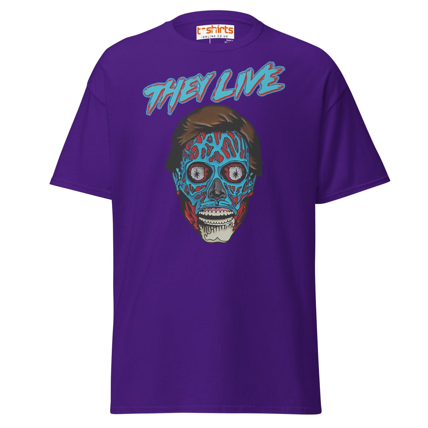 They Live Alien T-Shirt | Retro Sci - Fi Horror Tee - Purple - T-Shirts Online