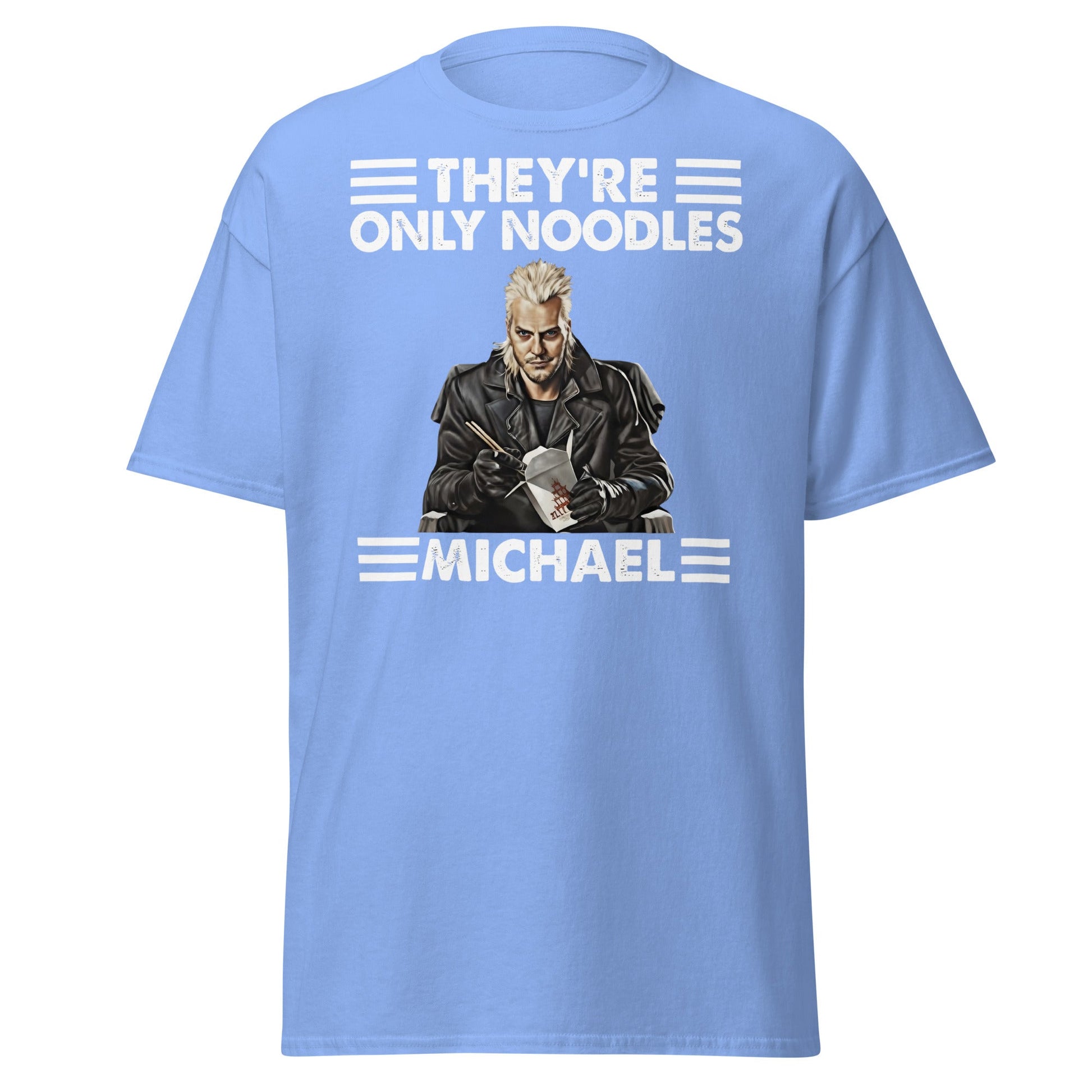 They're Only Noodles Michael Shirt | Cult Horror Movie Tee - Carolina Blue - T-Shirts Online