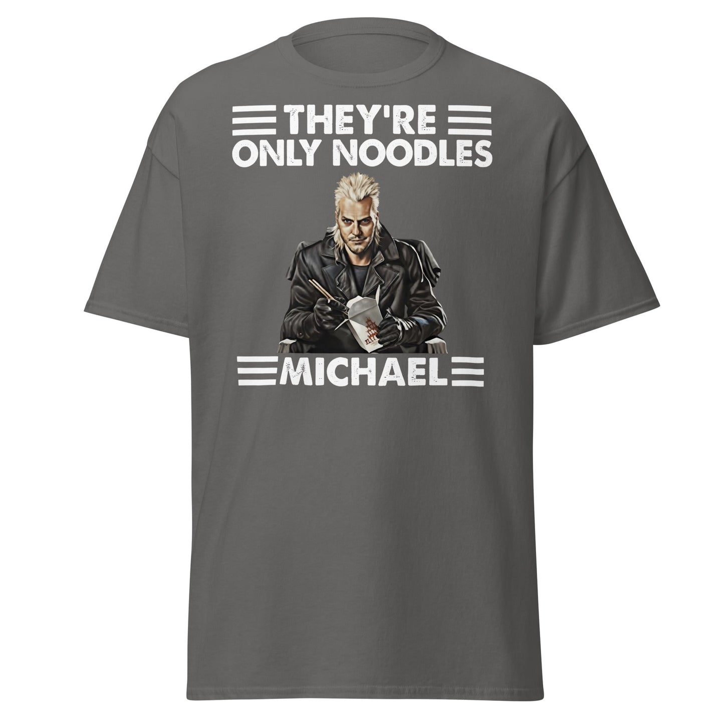 They're Only Noodles Michael Shirt | Cult Horror Movie Tee - Charcoal - T-Shirts Online