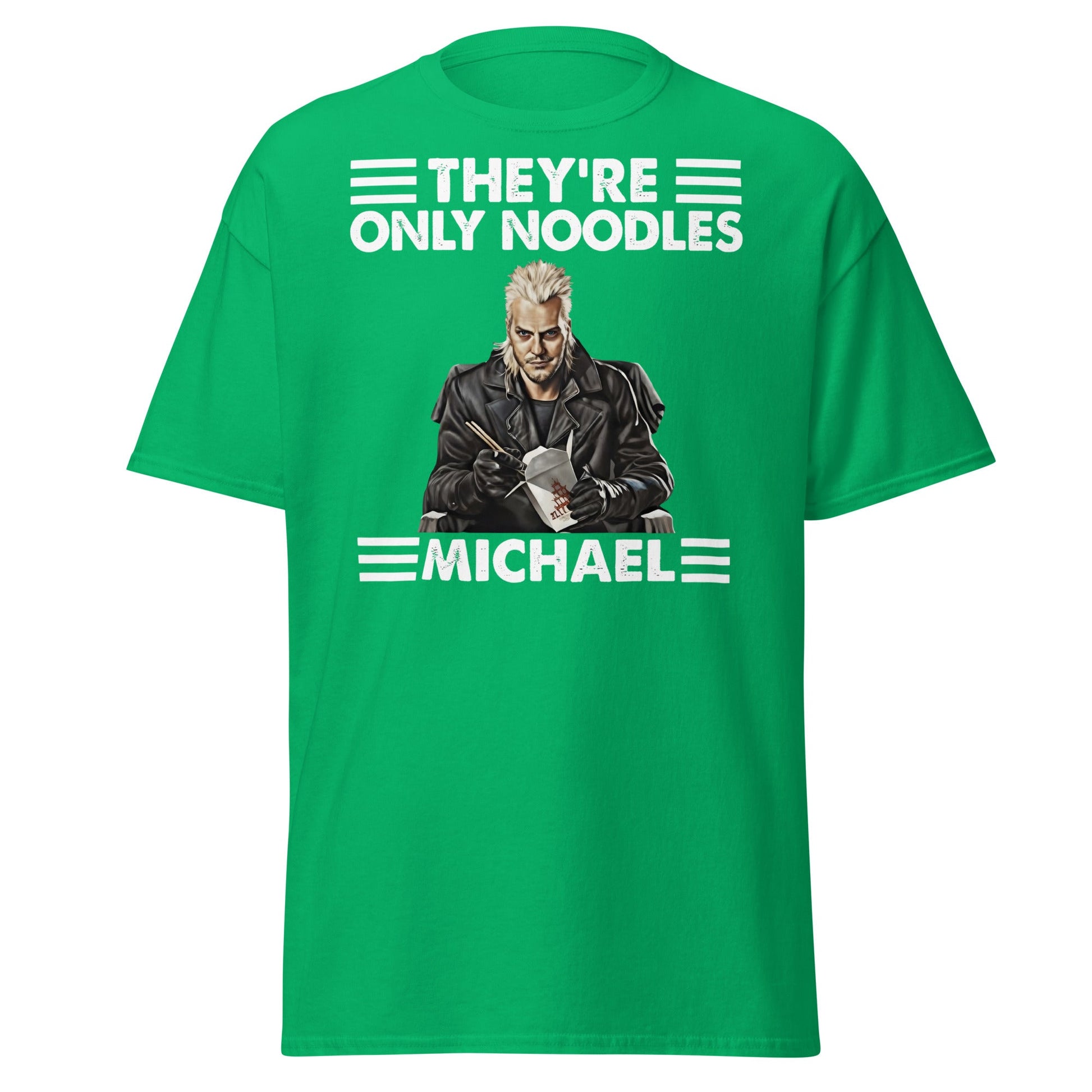 They're Only Noodles Michael Shirt | Cult Horror Movie Tee - Irish Green - T-Shirts Online