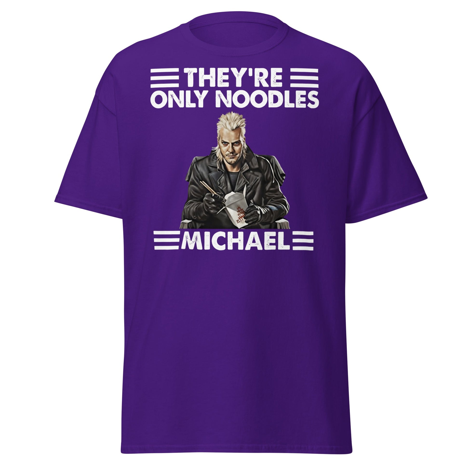 They're Only Noodles Michael Shirt | Cult Horror Movie Tee - Purple - T-Shirts Online