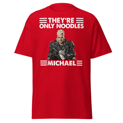 They're Only Noodles Michael Shirt | Cult Horror Movie Tee - Red - T-Shirts Online