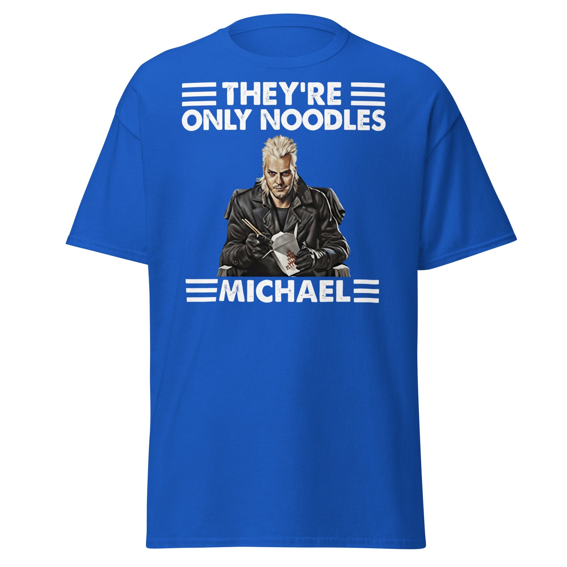 They're Only Noodles Michael Shirt | Cult Horror Movie Tee - Royal - T-Shirts Online