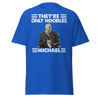 They're Only Noodles Michael Shirt | Cult Horror Movie Tee - Royal - T-Shirts Online