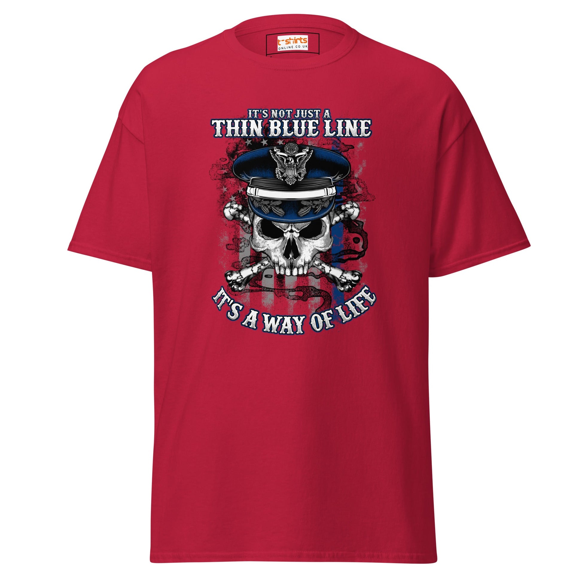 Thin Blue Line | Police T-Shirt - Cardinal - T-Shirts Online