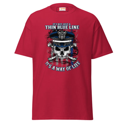 Thin Blue Line | Police T-Shirt - Cardinal - T-Shirts Online