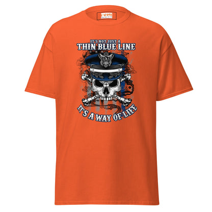 Thin Blue Line | Police T-Shirt - Orange - T-Shirts Online