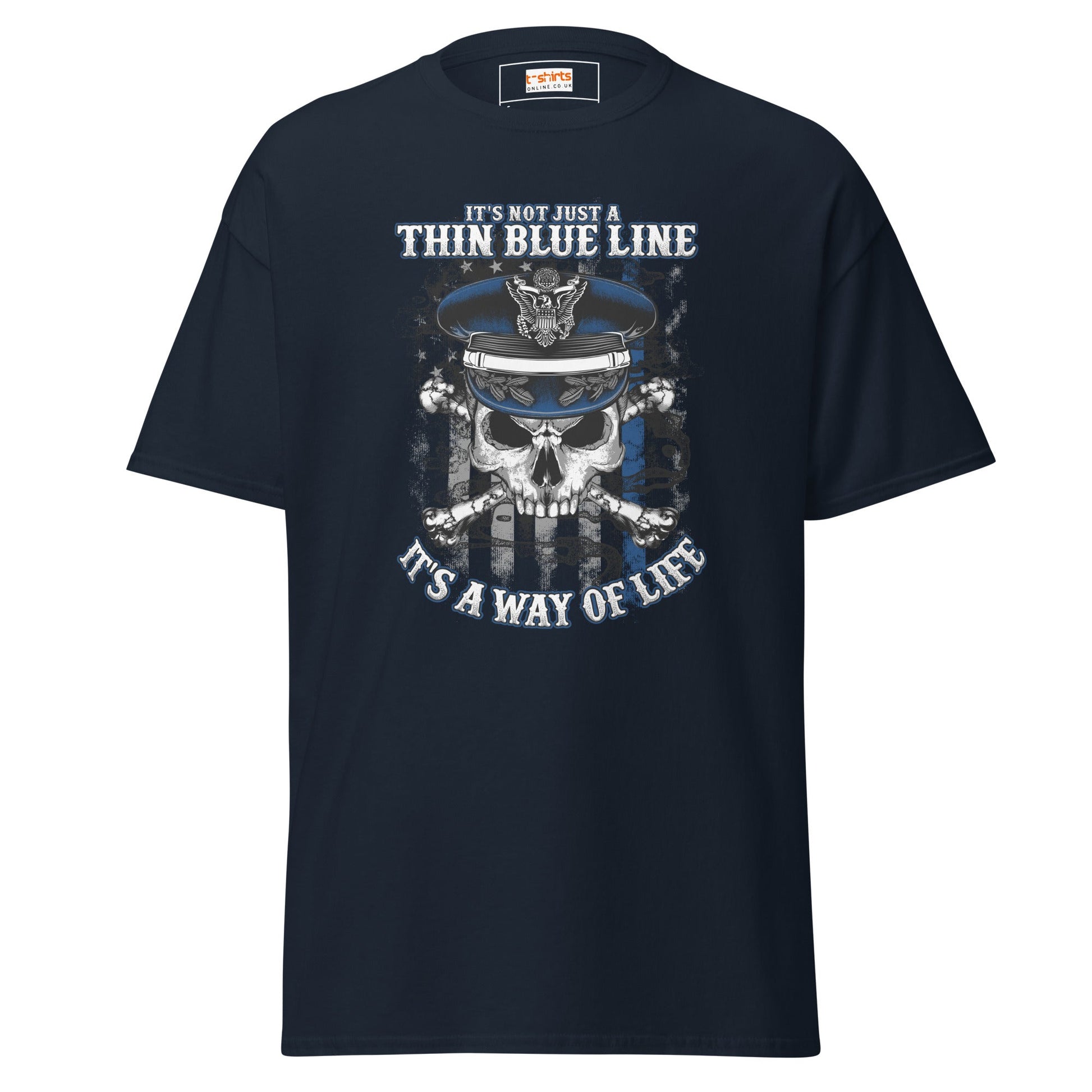 Thin Blue Line | Police T-Shirt - Navy - T-Shirts Online