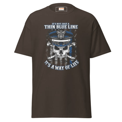 Thin Blue Line | Police T-Shirt - Dark Chocolate - T-Shirts Online