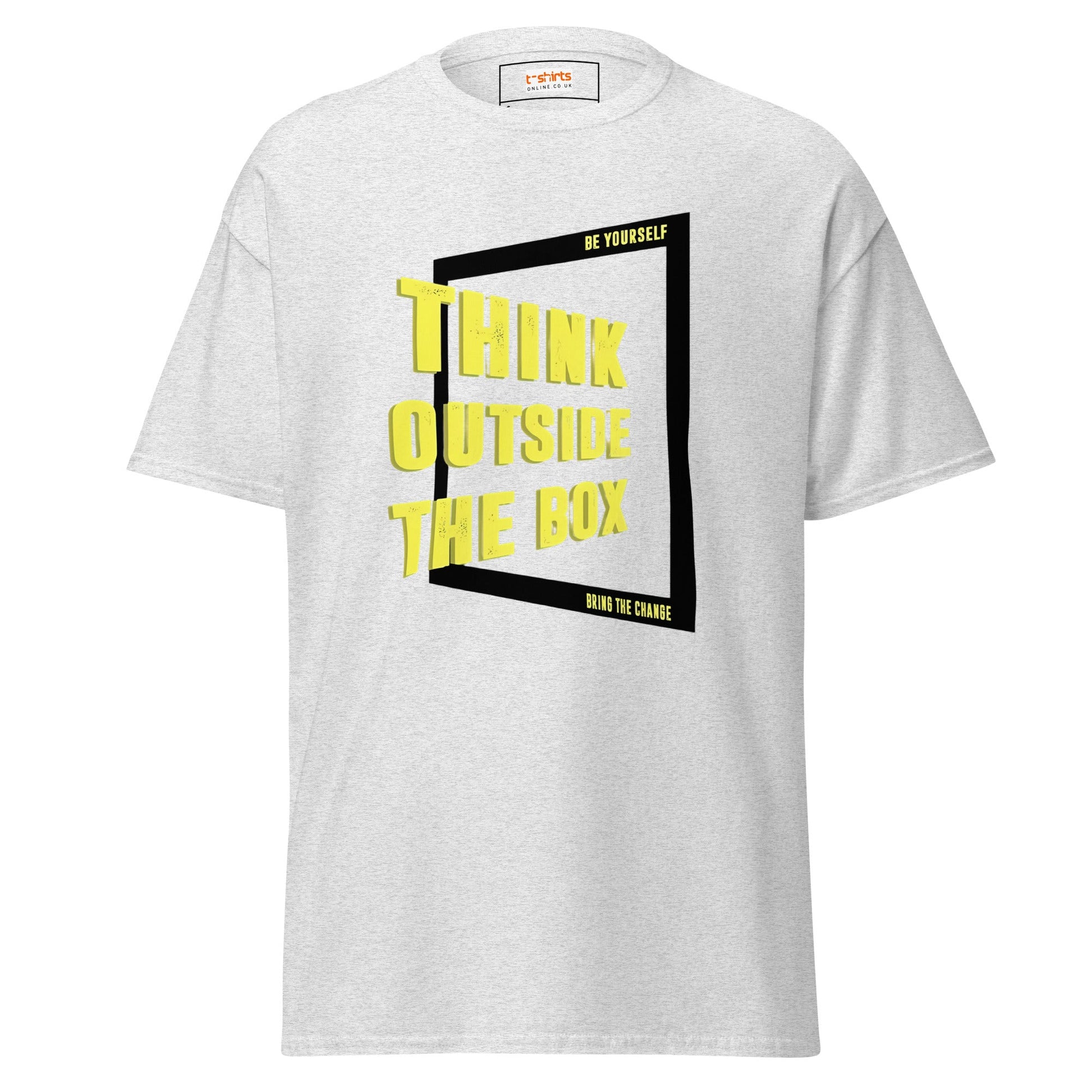 Think Outside The Box T-Shirt | Motivate T-Shirt - Ash - T-Shirts Online