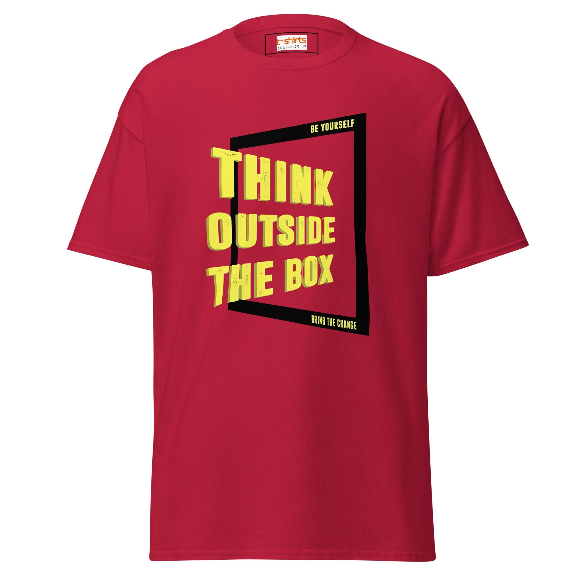 Think Outside The Box T-Shirt | Motivate T-Shirt - Cardinal - T-Shirts Online