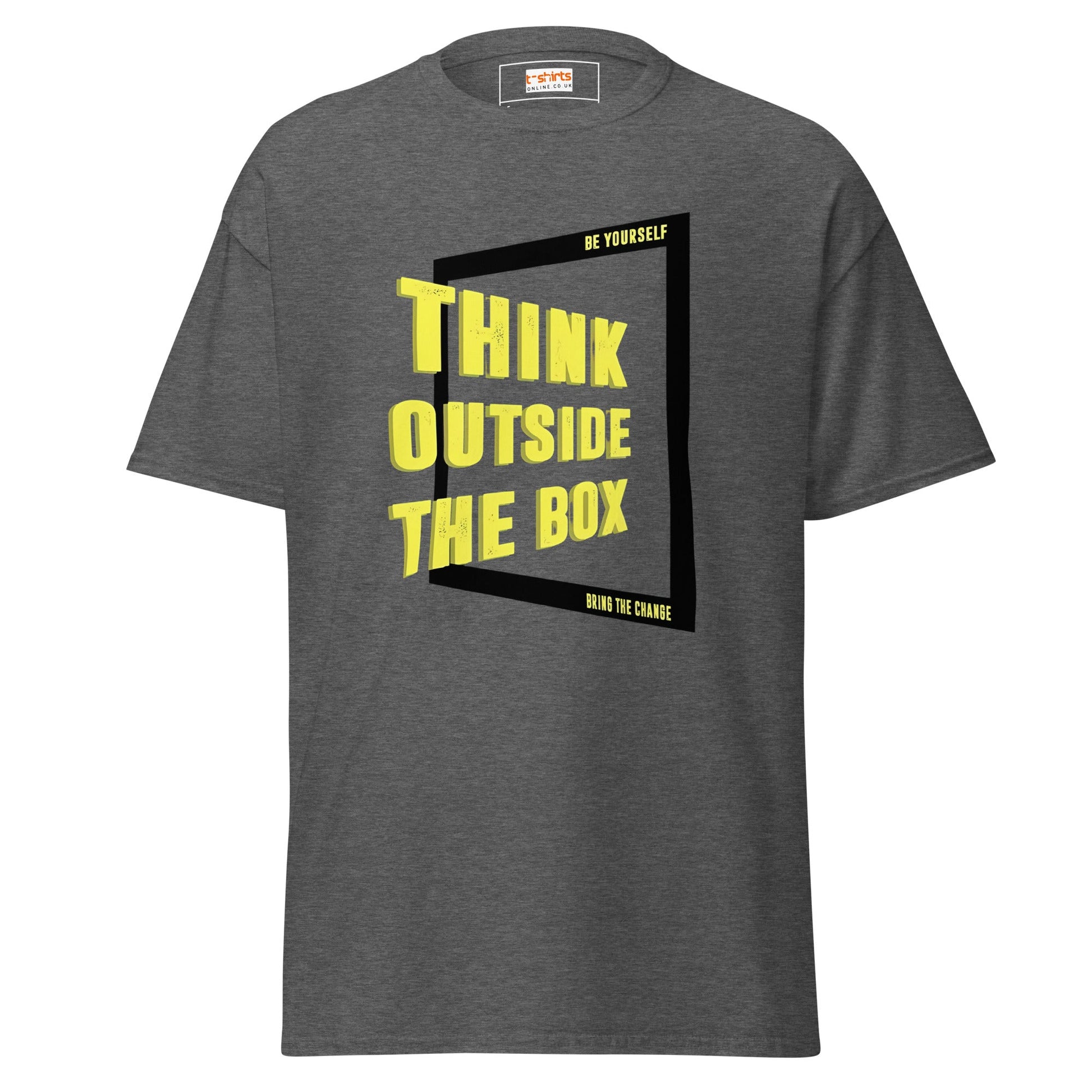 Think Outside The Box T-Shirt | Motivate T-Shirt - Dark Heather - T-Shirts Online