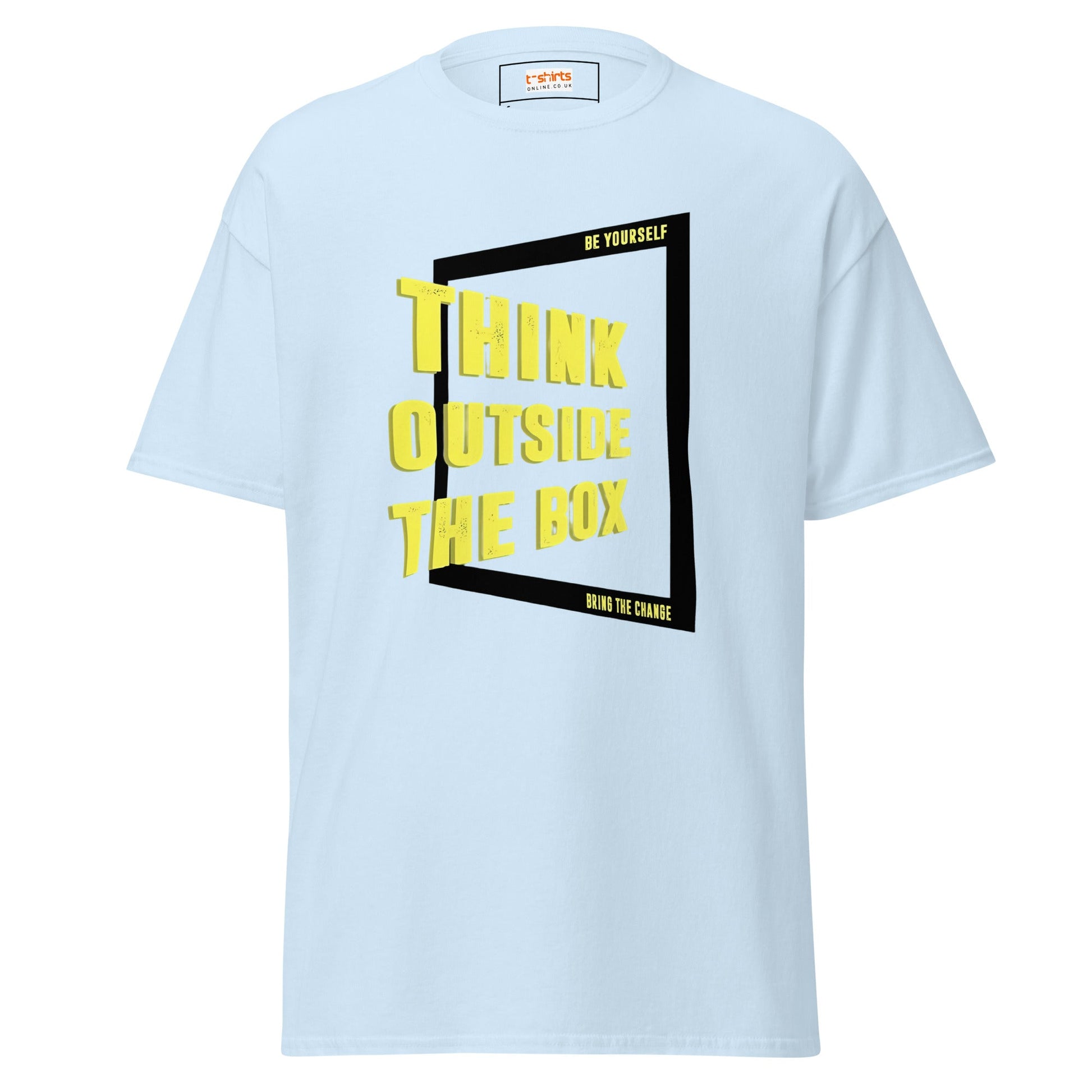 Think Outside The Box T-Shirt | Motivate T-Shirt - Light Blue - T-Shirts Online