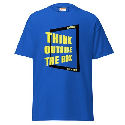 Think Outside The Box T-Shirt | Motivate T-Shirt - Royal - T-Shirts Online