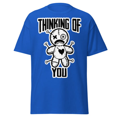 Thinking of You Voodoo Doll T-Shirt - Dark Humor Graphic Tee - Royal - T-Shirts Online