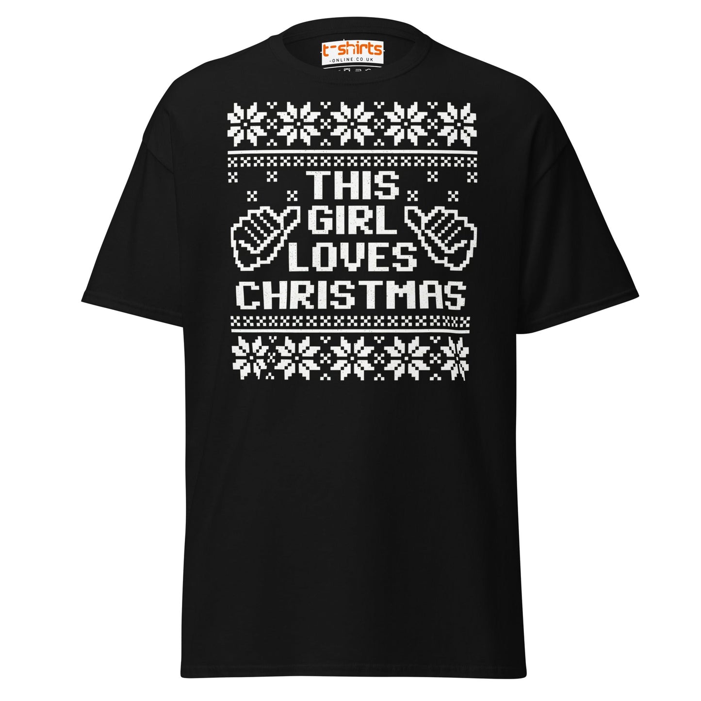 This Girl Loves Christmas T-Shirt | Festive Holiday Tee - Black - T-Shirts Online