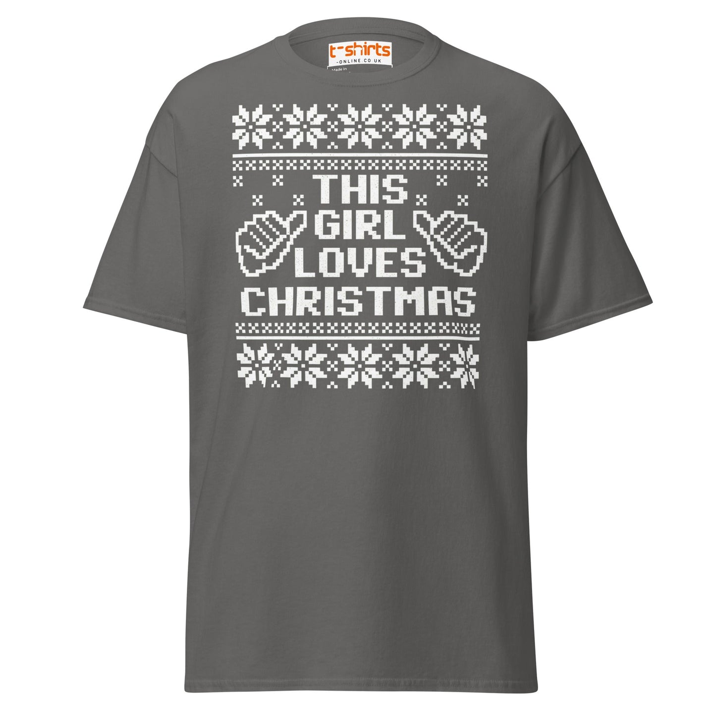 This Girl Loves Christmas T-Shirt | Festive Holiday Tee - Charcoal - T-Shirts Online