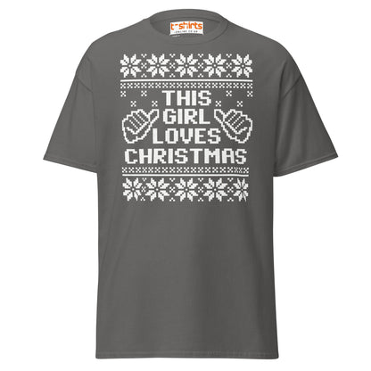 This Girl Loves Christmas T-Shirt | Festive Holiday Tee - Charcoal - T-Shirts Online