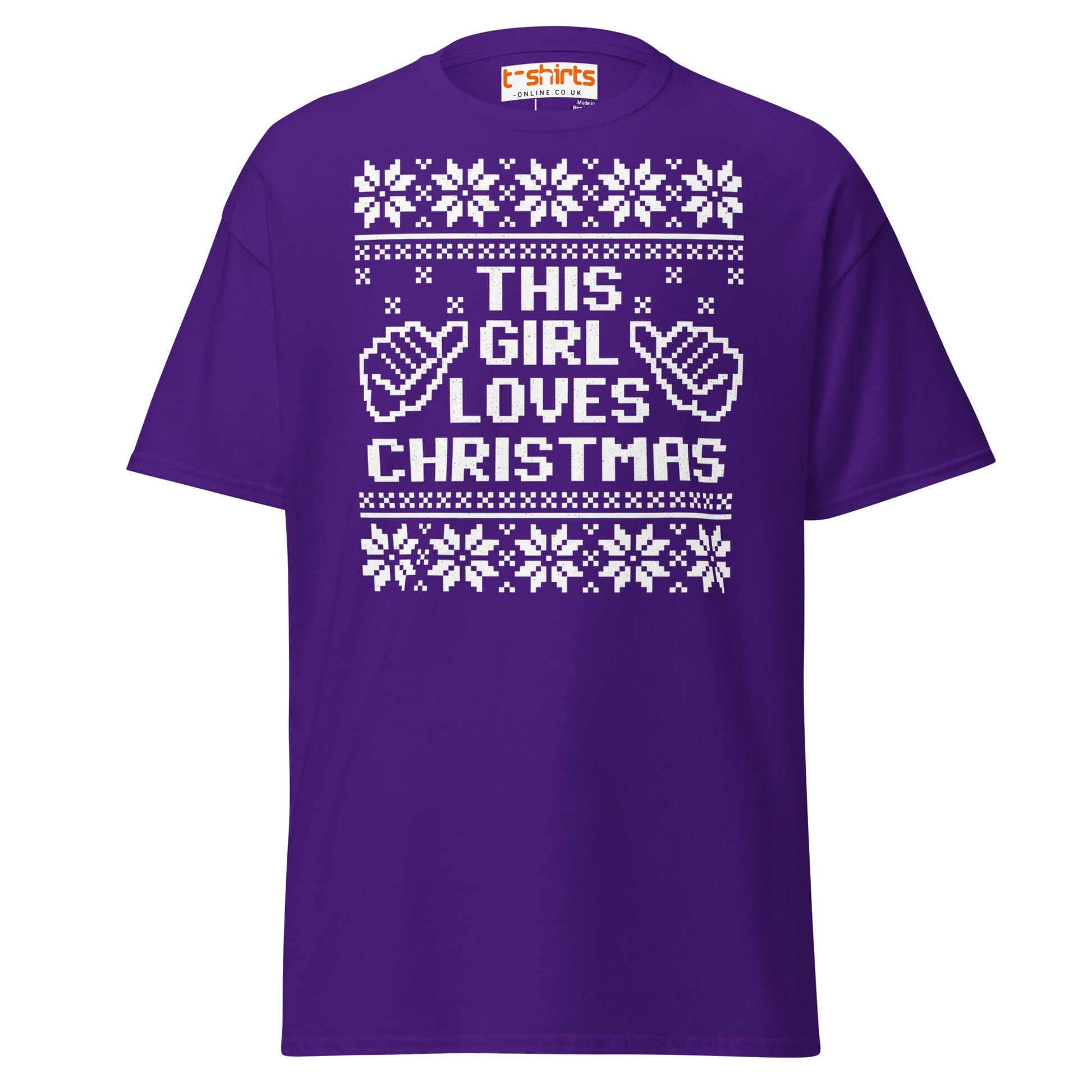 This Girl Loves Christmas T-Shirt | Festive Holiday Tee - Purple - T-Shirts Online
