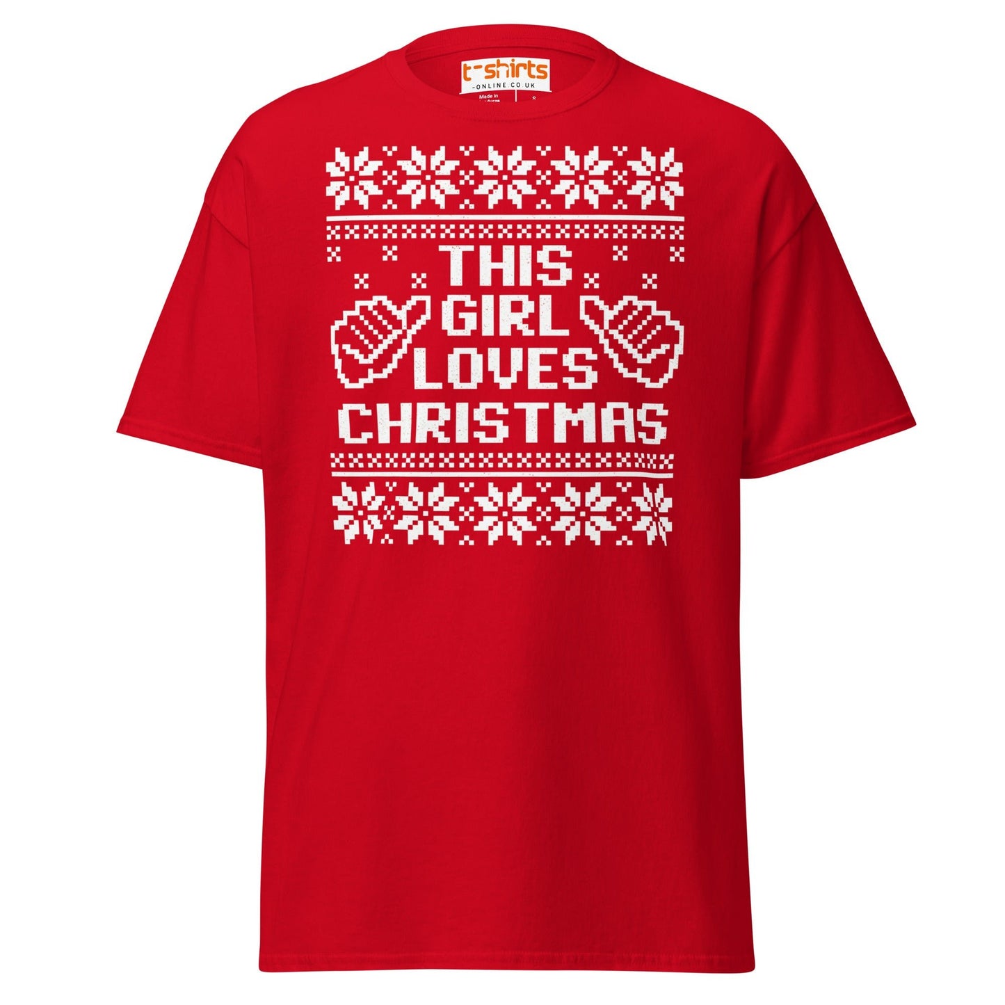 This Girl Loves Christmas T-Shirt | Festive Holiday Tee - Red - T-Shirts Online