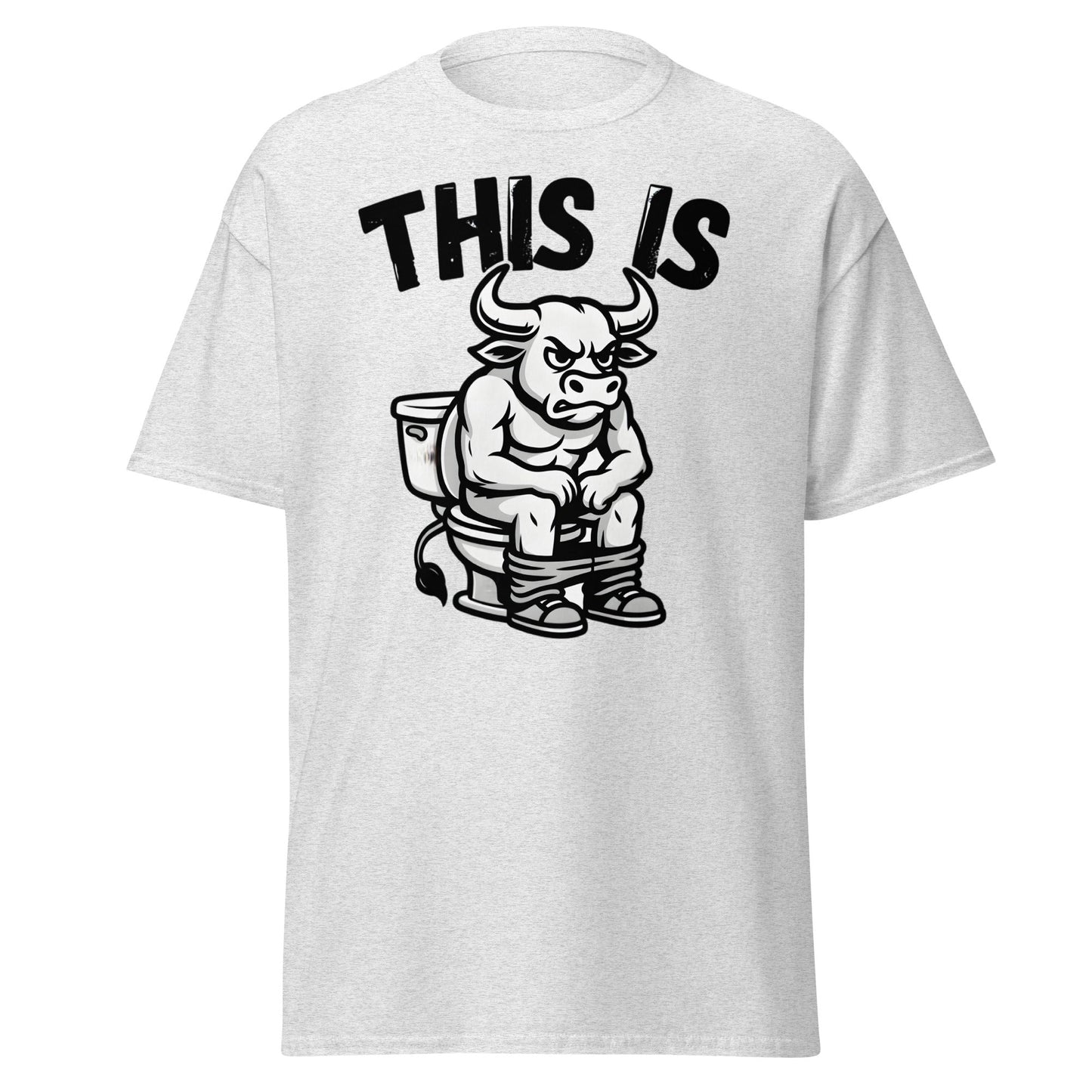 This Is Bull Shit Funny T-Shirt - Grumpy Bull Humor Tee - Ash - T-Shirts Online