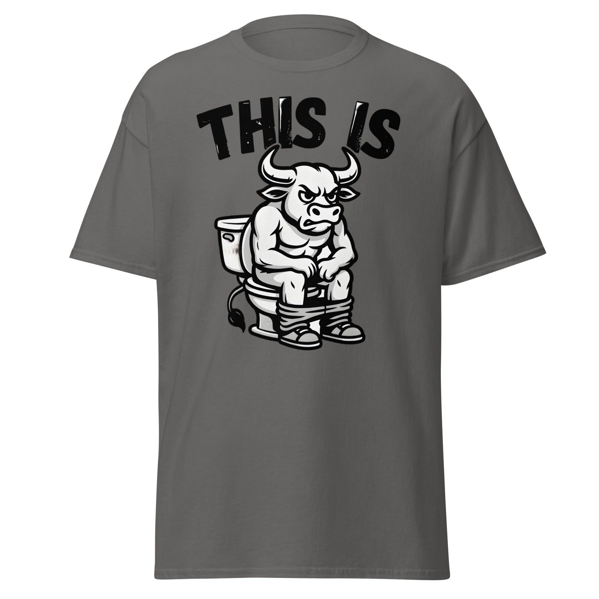 This Is Bull Shit Funny T-Shirt - Grumpy Bull Humor Tee - Charcoal - T-Shirts Online