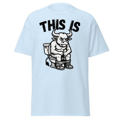 This Is Bull Shit Funny T-Shirt - Grumpy Bull Humor Tee - Light Blue - T-Shirts Online