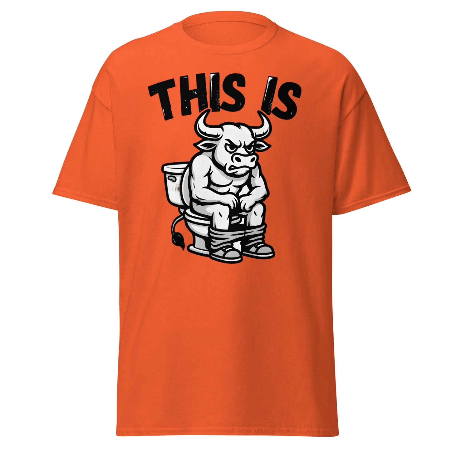 This Is Bull Shit Funny T-Shirt - Grumpy Bull Humor Tee - Orange - T-Shirts Online