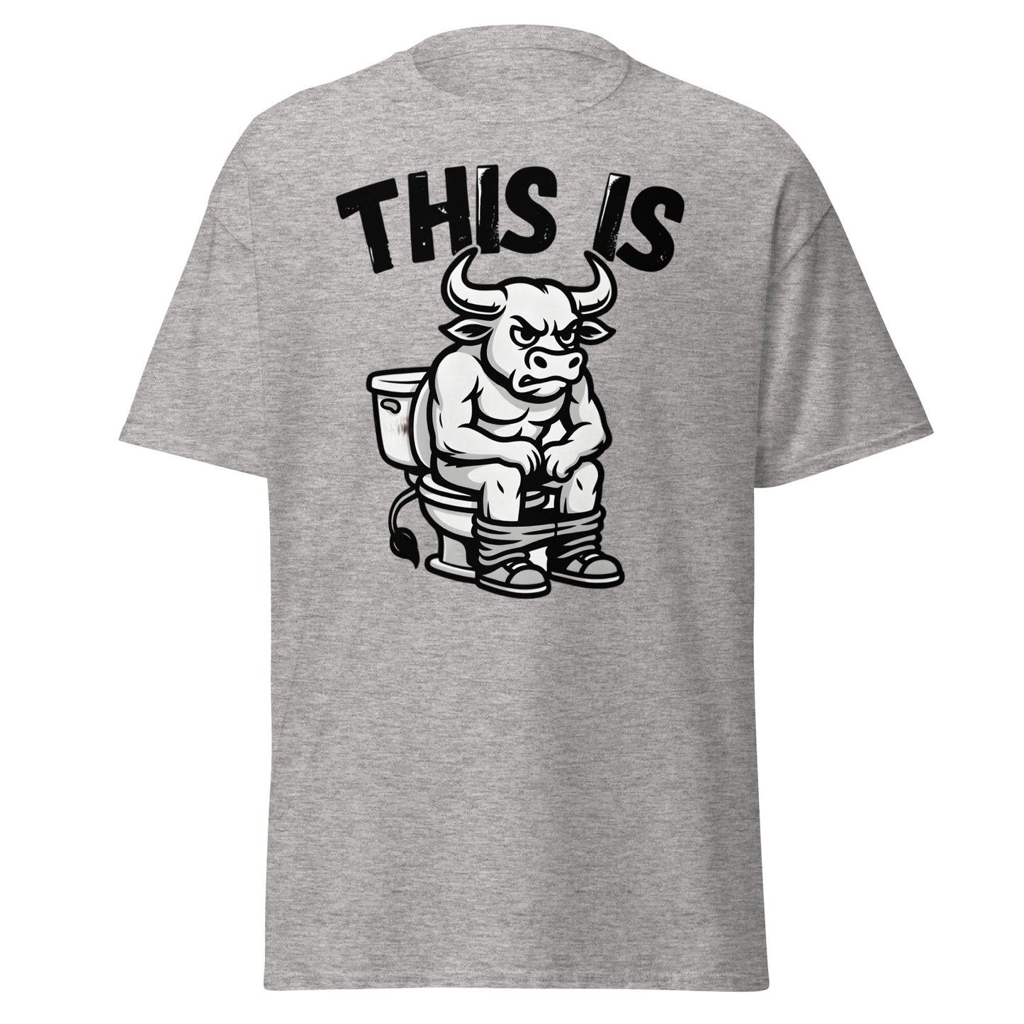 This Is Bull Shit Funny T-Shirt - Grumpy Bull Humor Tee - Sport Grey - T-Shirts Online