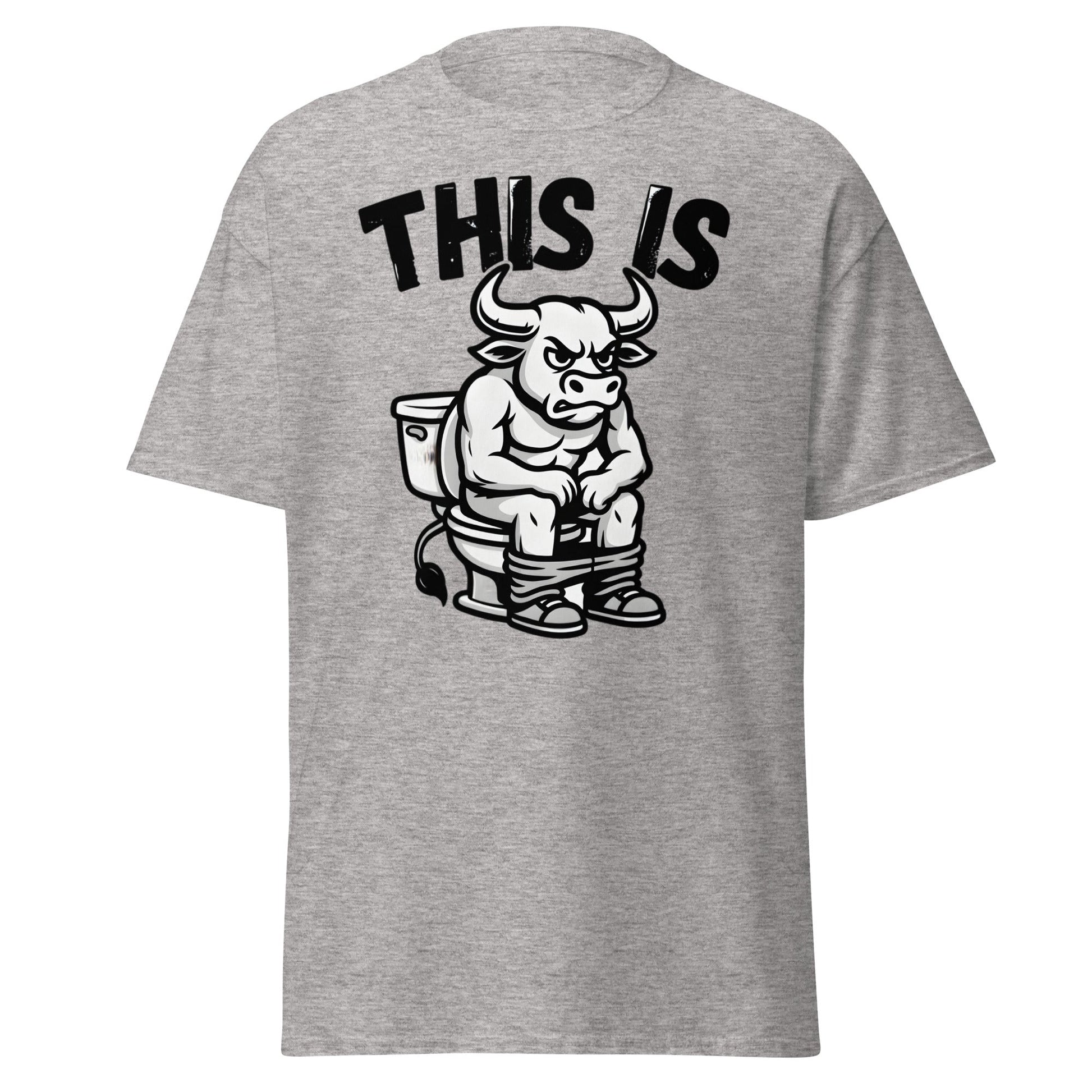 This Is Bull Shit Funny T-Shirt - Grumpy Bull Humor Tee - Sport Grey - T-Shirts Online