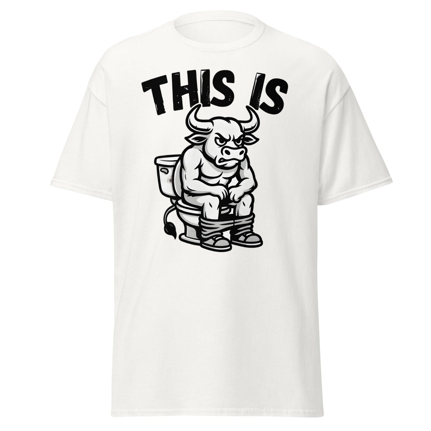 This Is Bull Shit Funny T-Shirt - Grumpy Bull Humor Tee - White - T-Shirts Online