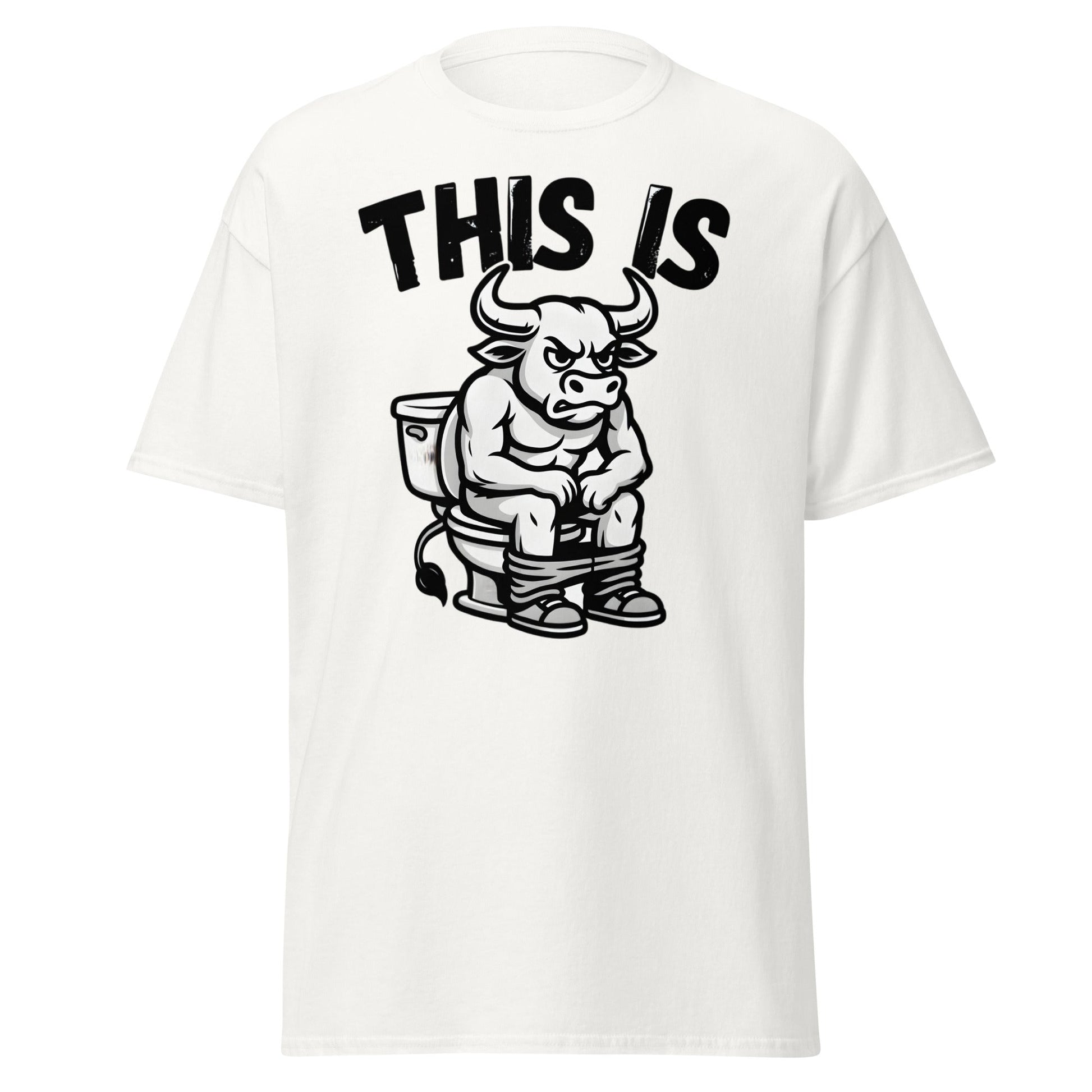 This Is Bull Shit Funny T-Shirt - Grumpy Bull Humor Tee - White - T-Shirts Online