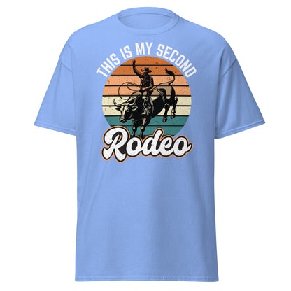 This Is My Second Rodeo T-Shirt - Funny Cowboy Bull Rider - Carolina Blue - T-Shirts Online