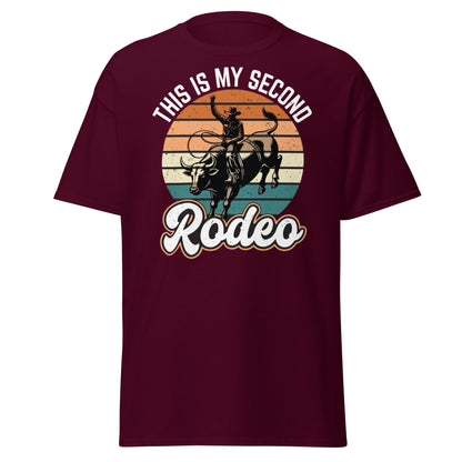 This Is My Second Rodeo T-Shirt - Funny Cowboy Bull Rider - Maroon - T-Shirts Online