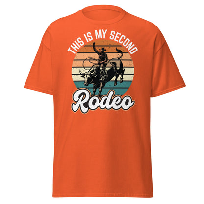 This Is My Second Rodeo T-Shirt - Funny Cowboy Bull Rider - Orange - T-Shirts Online