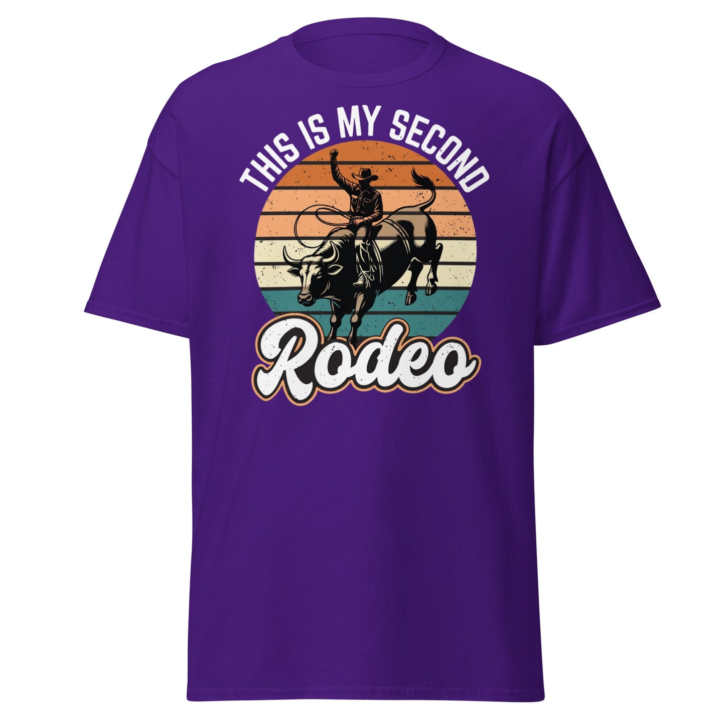 This Is My Second Rodeo T-Shirt - Funny Cowboy Bull Rider - Purple - T-Shirts Online