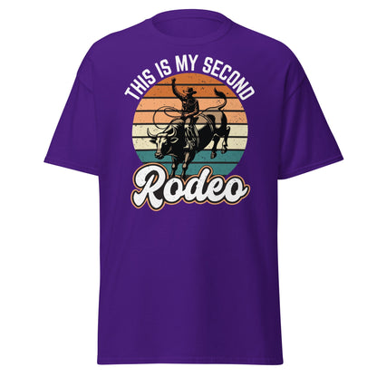 This Is My Second Rodeo T-Shirt - Funny Cowboy Bull Rider - Purple - T-Shirts Online