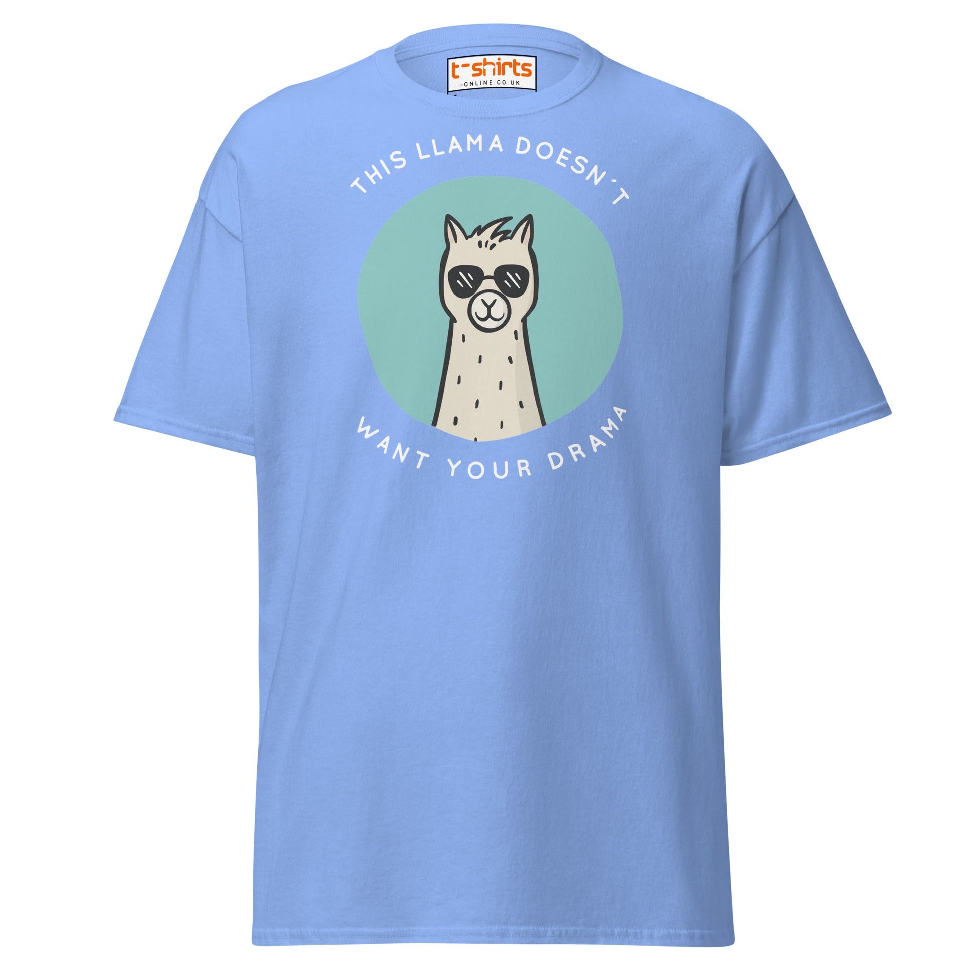 This Llama Doesn’t Want Your Drama T-Shirt – Funny Tee - Carolina Blue - T-Shirts Online