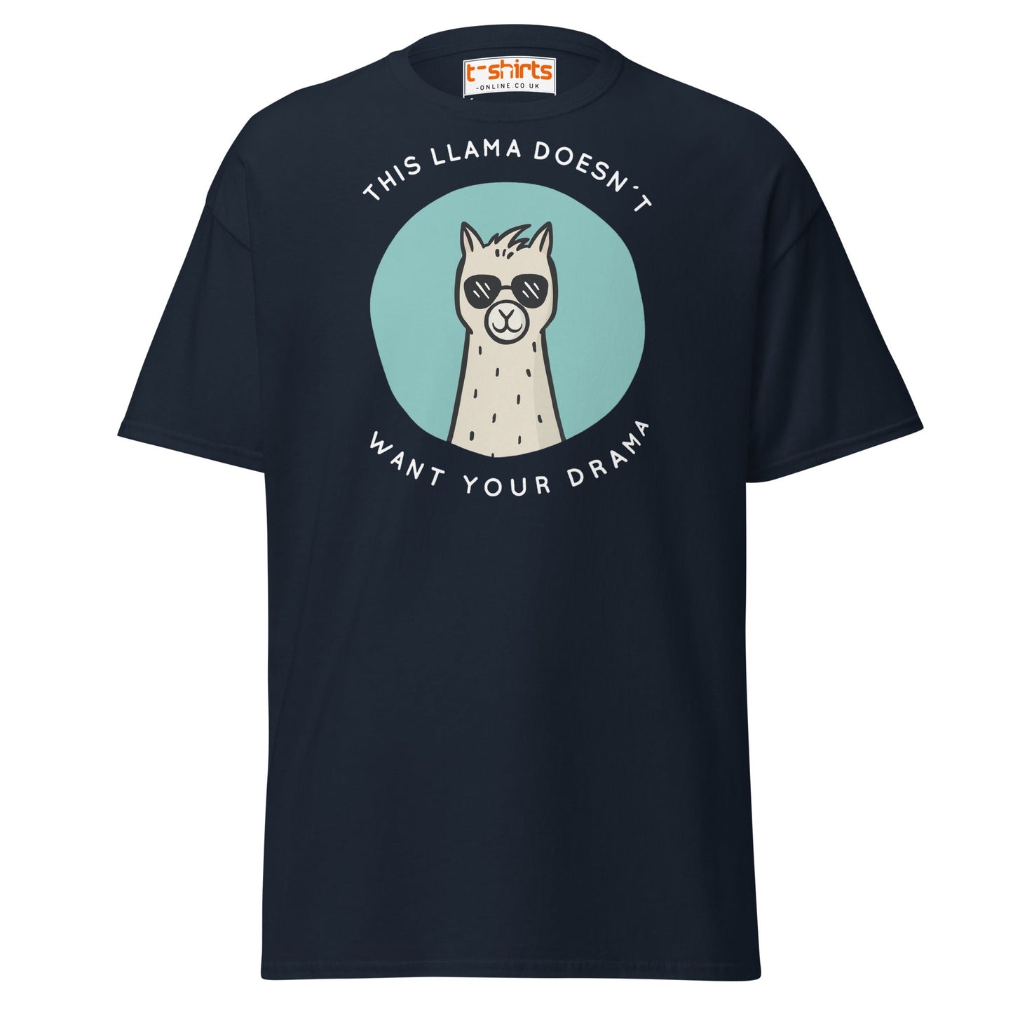 This Llama Doesn’t Want Your Drama T-Shirt – Funny Tee - Navy - T-Shirts Online
